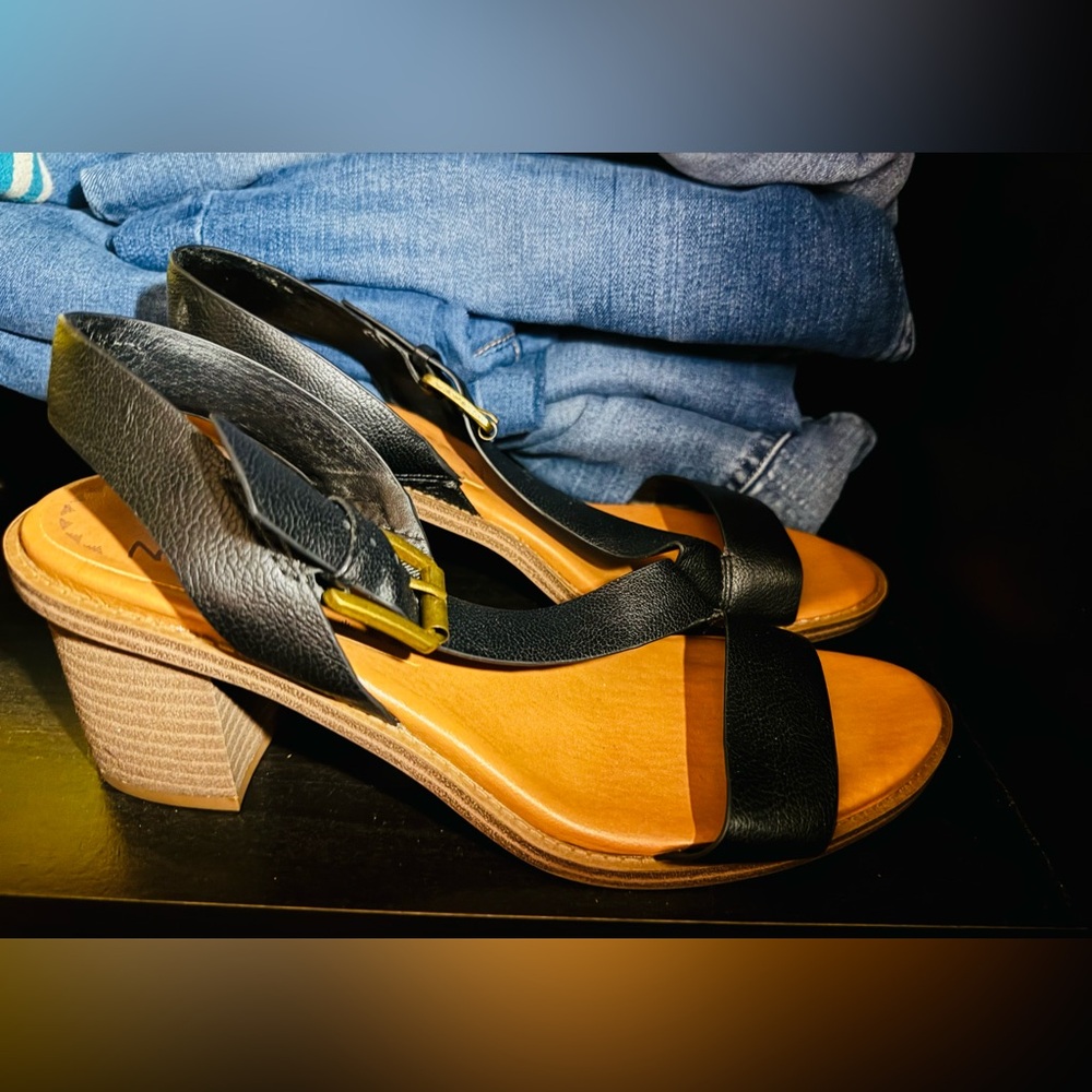 Black Leather Dress Sandals